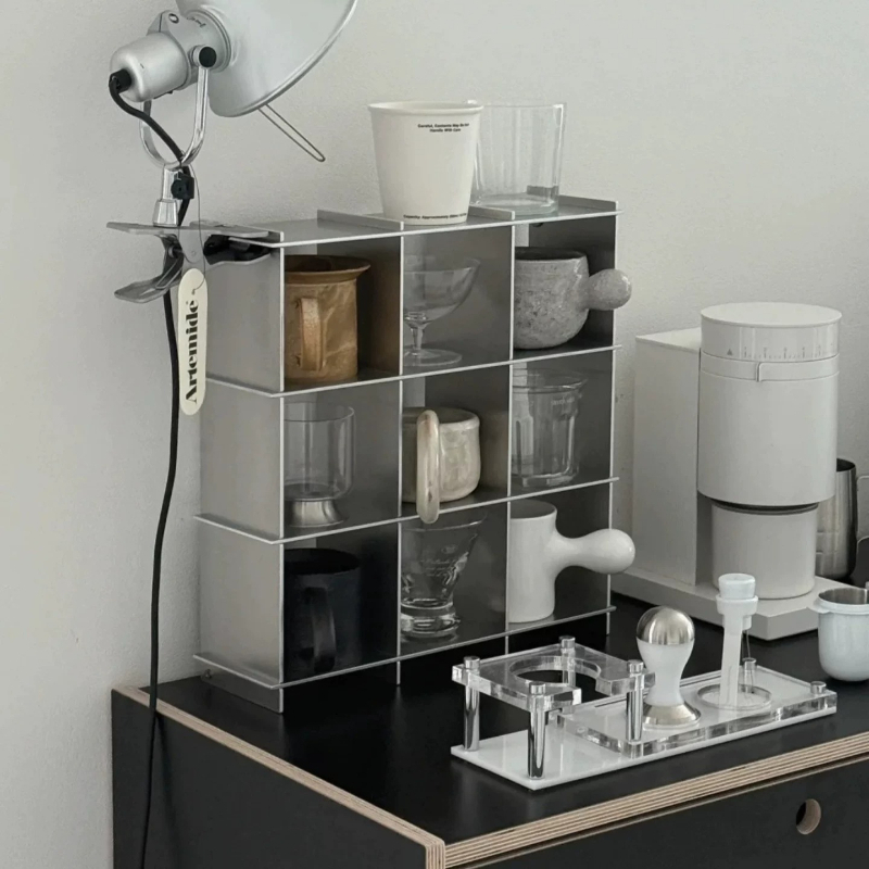 Commercial Kitchen Shed - Minimalist Aluminum Alloy Countertop Mug Storage