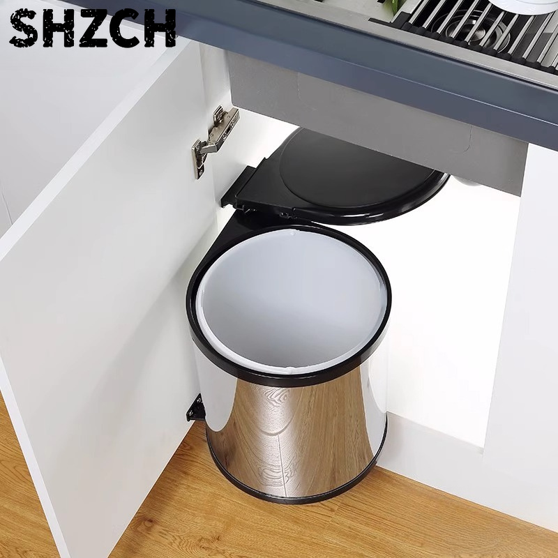 Commercial Kitchen Bin - Premium Pull-Out Cabinet Trash Bin Stainless