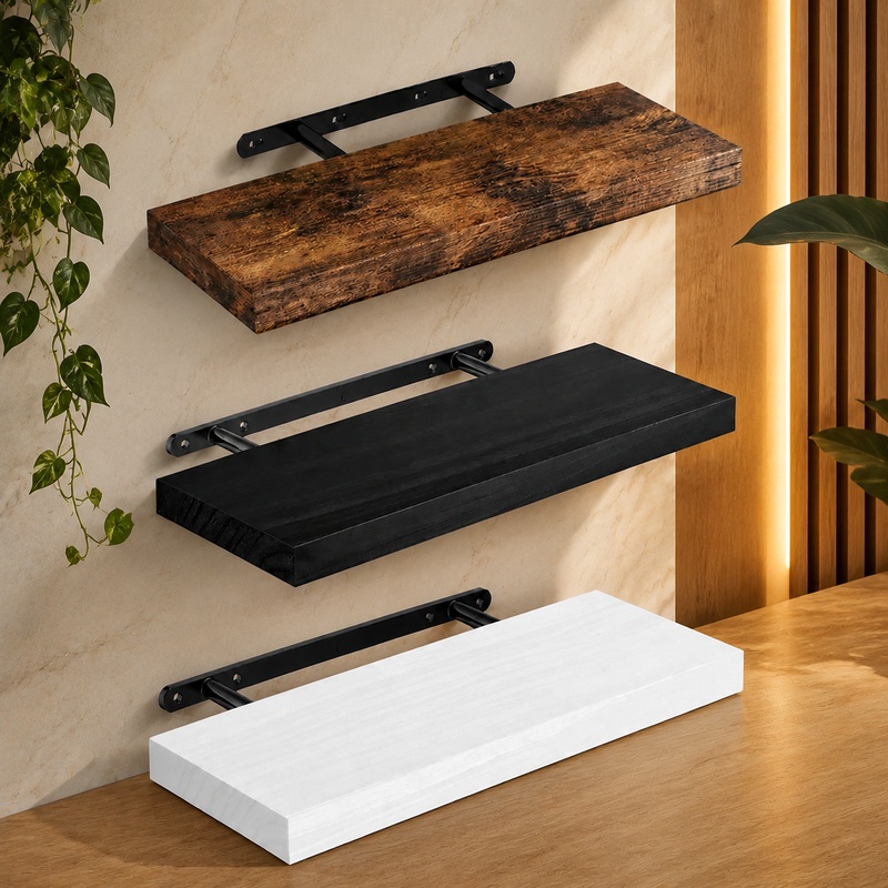 Commercial Kitchen Shed - Durable Floating Wall Shelf with Concealed