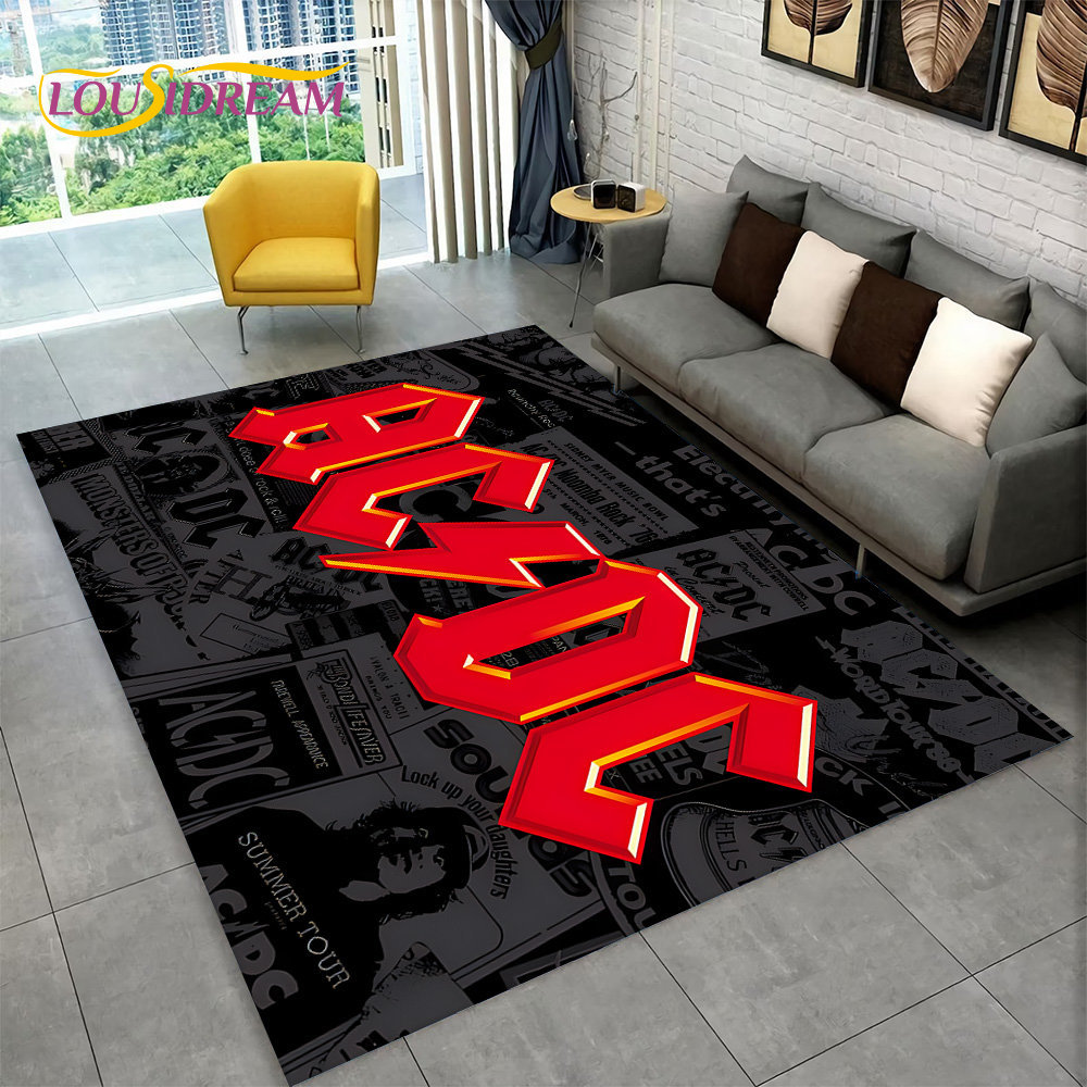 Kitchen Flooring Commercial - AC/DC Rock Band Area Rug Large,Carpet