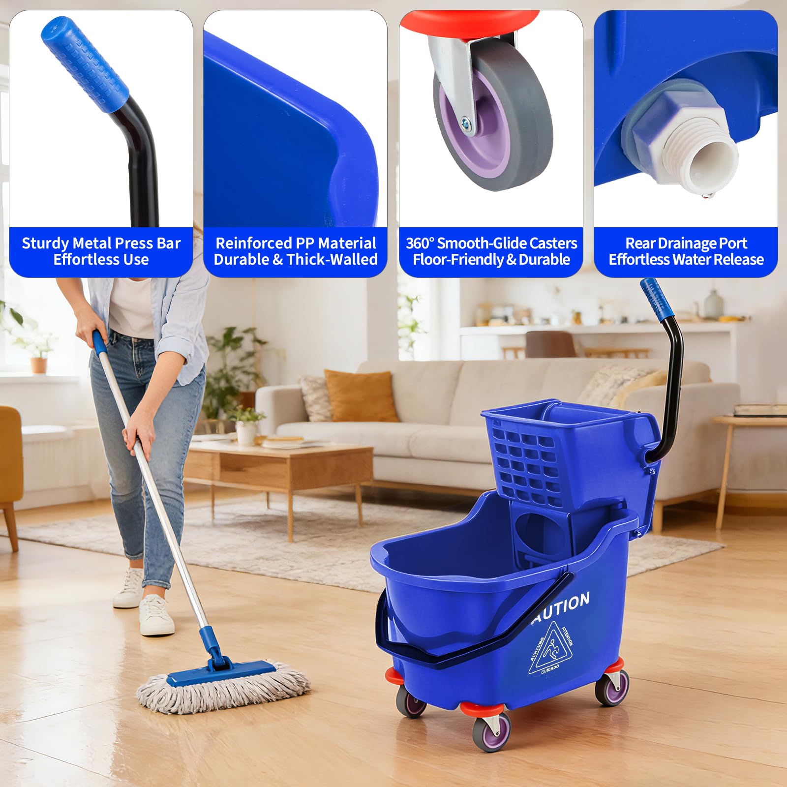 Commercial Mop Bucket with Sid - Kitchen Flooring Commercial review and price